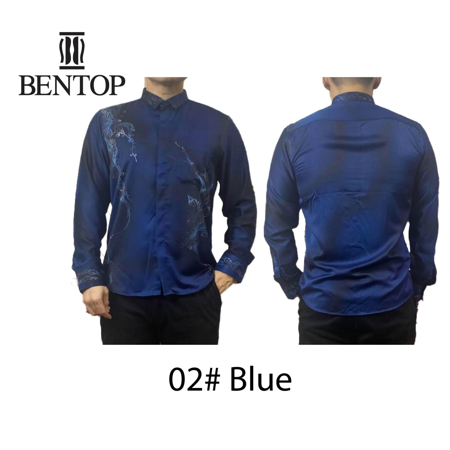 Bentop Baju Batik Kemeja Long Sleeve Baju Batik Lengan Panjang Slim Fit Cutting Classic Series