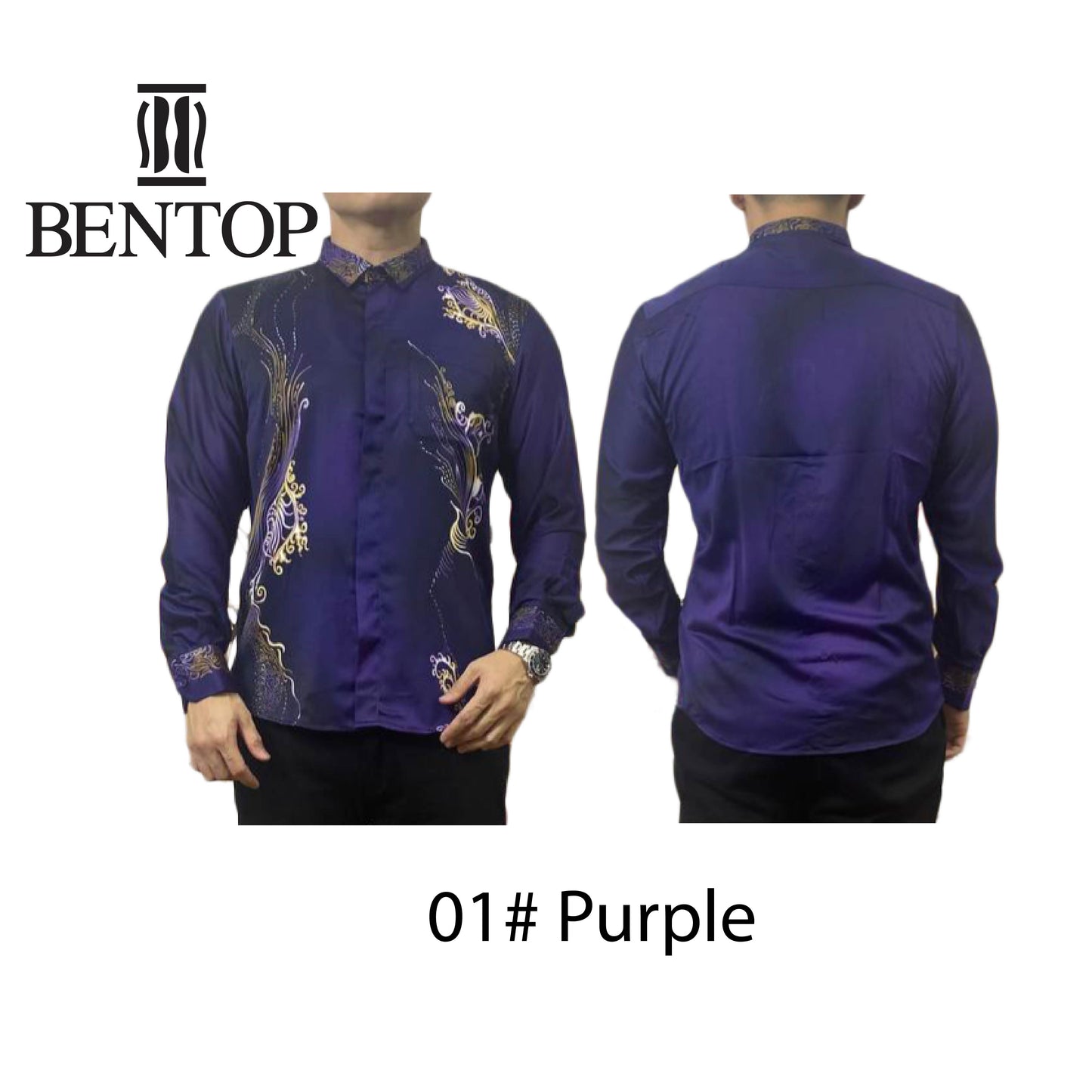 Bentop Baju Batik Kemeja Long Sleeve Baju Batik Lengan Panjang Slim Fit Cutting Classic Series
