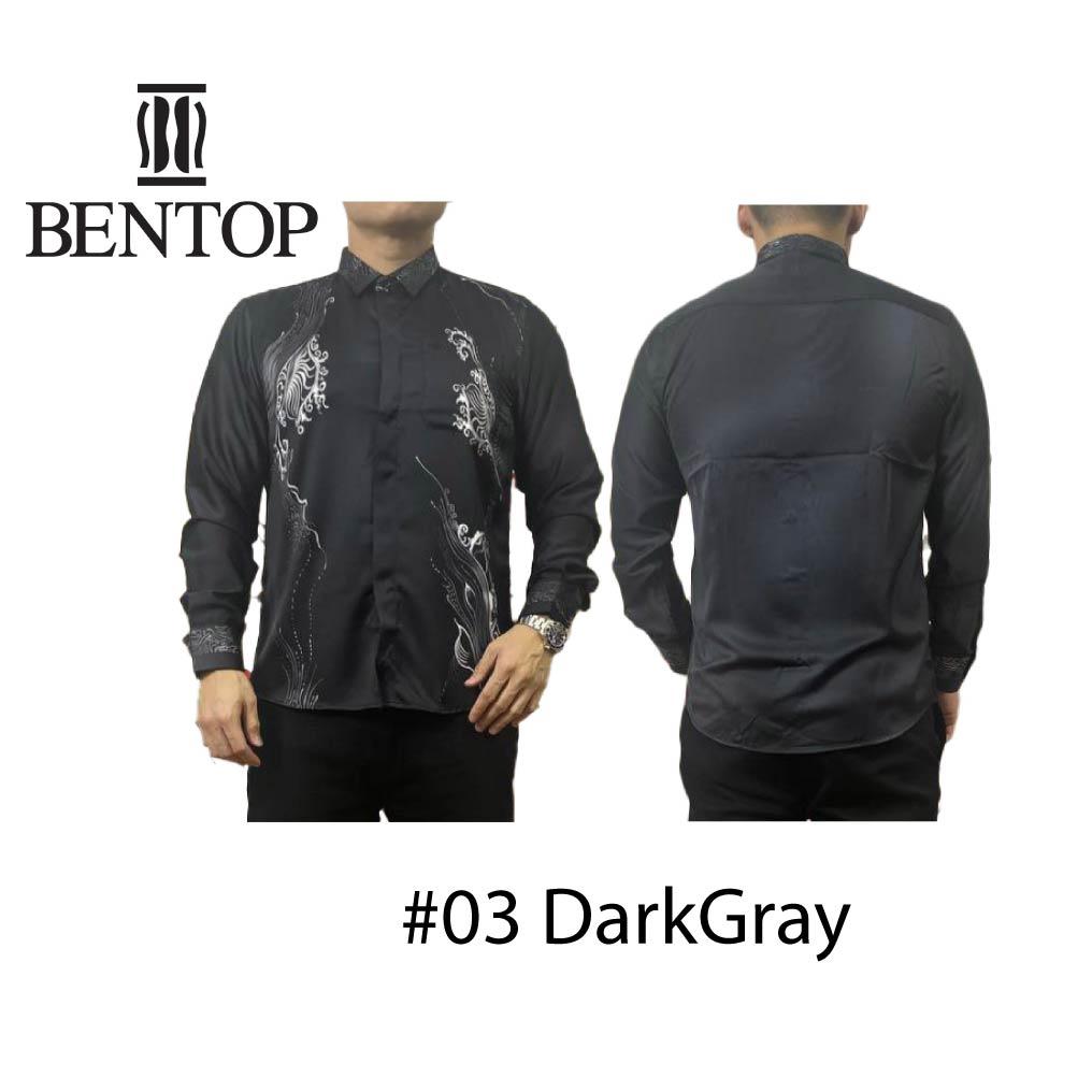 Bentop Baju Batik Kemeja Long Sleeve Baju Batik Lengan Panjang Slim Fit Cutting Classic Series