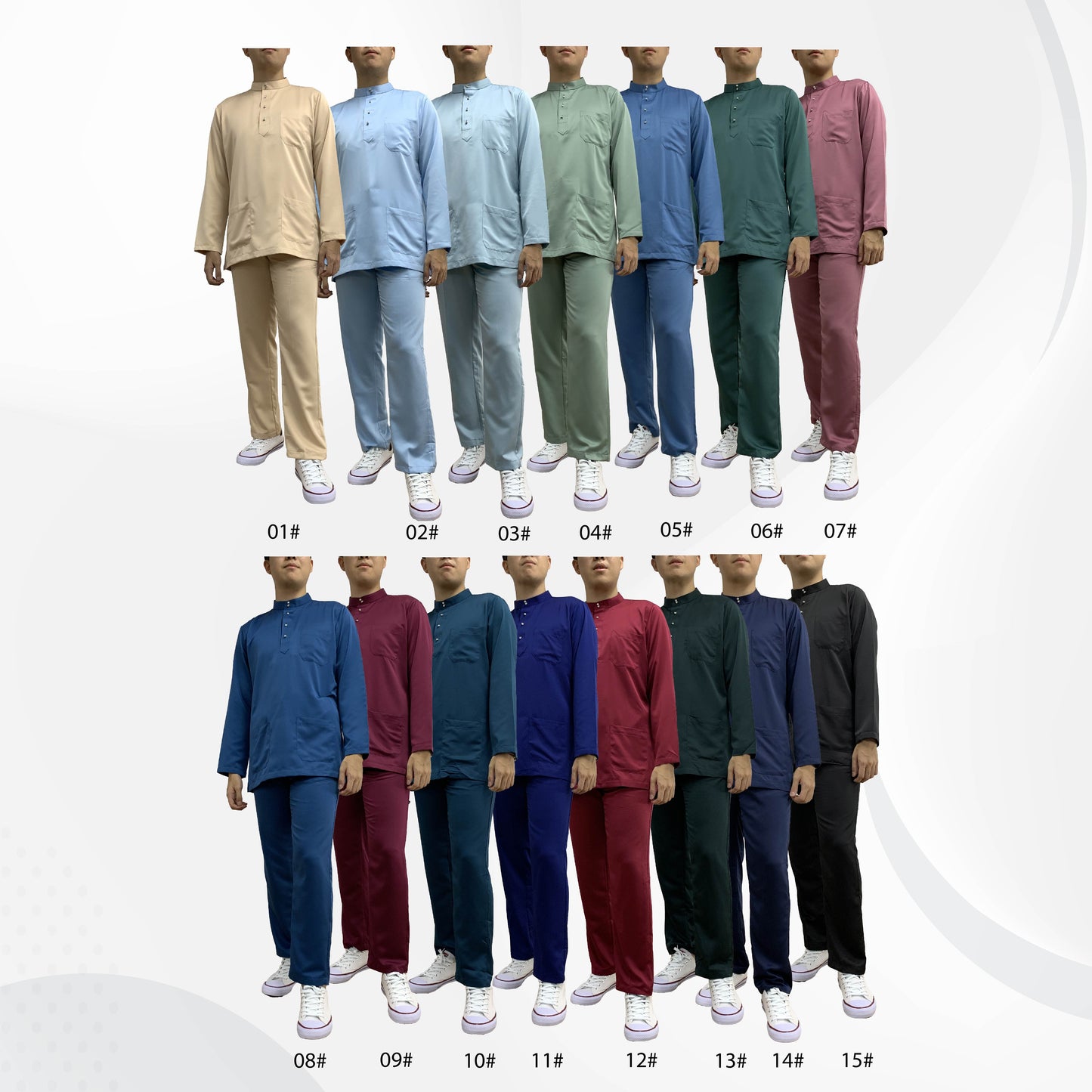 Baju Melayu Dewasa #01-#07 Series - Satin Fabric by Bentop