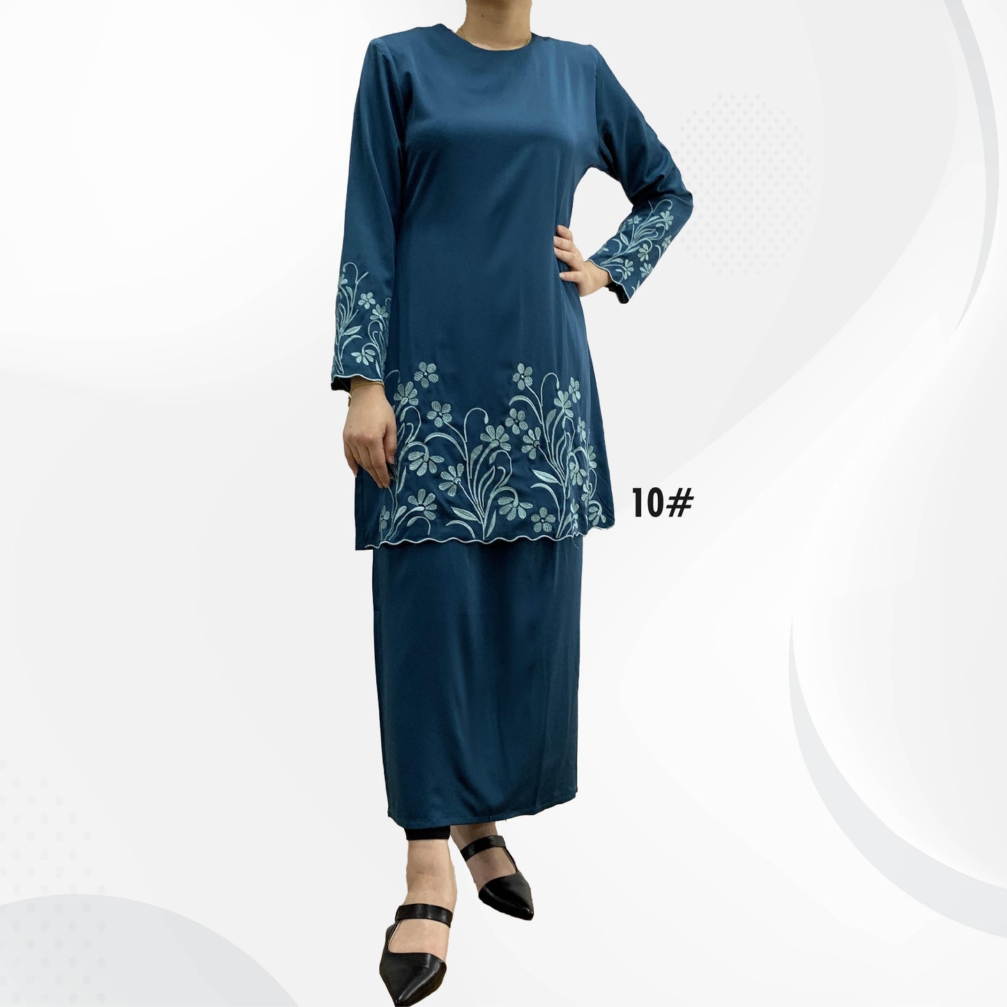 Bentop Baju Kurung Dewasa Modern Fit Series Premium [3] Cotton Mix Satin Fabric Set Wanita