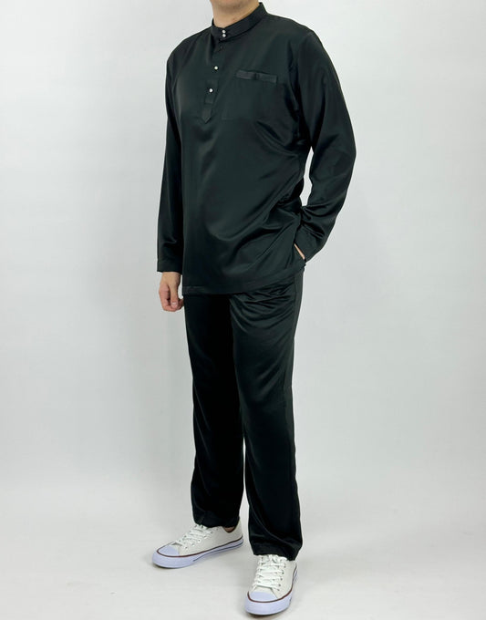 Bentop Baju Melayu Modern Fit - Black