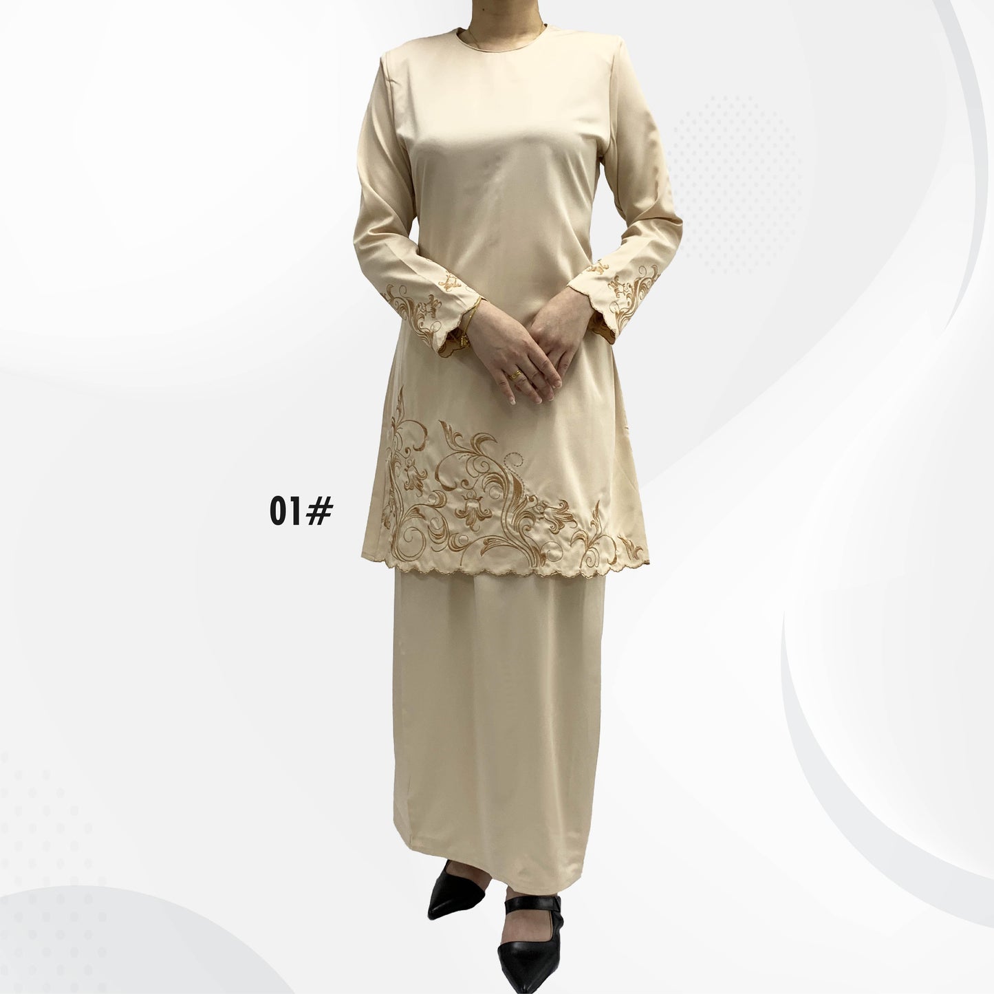 Bentop Baju Kurung Dewasa Modern Fit Series Premium [3] Cotton Mix Satin Fabric Set Wanita