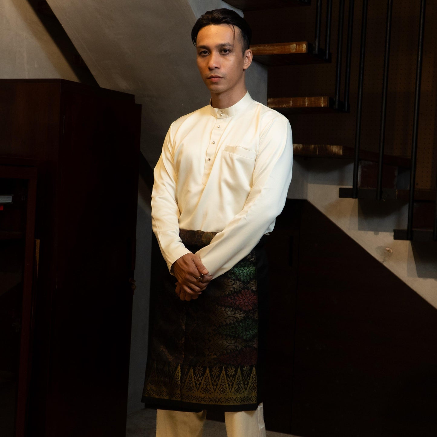Bentop Baju Melayu Slim Fit Dewasa dan Kanak-kanak [2] Fabric Satin Pocket Family set 1 Crystal butang