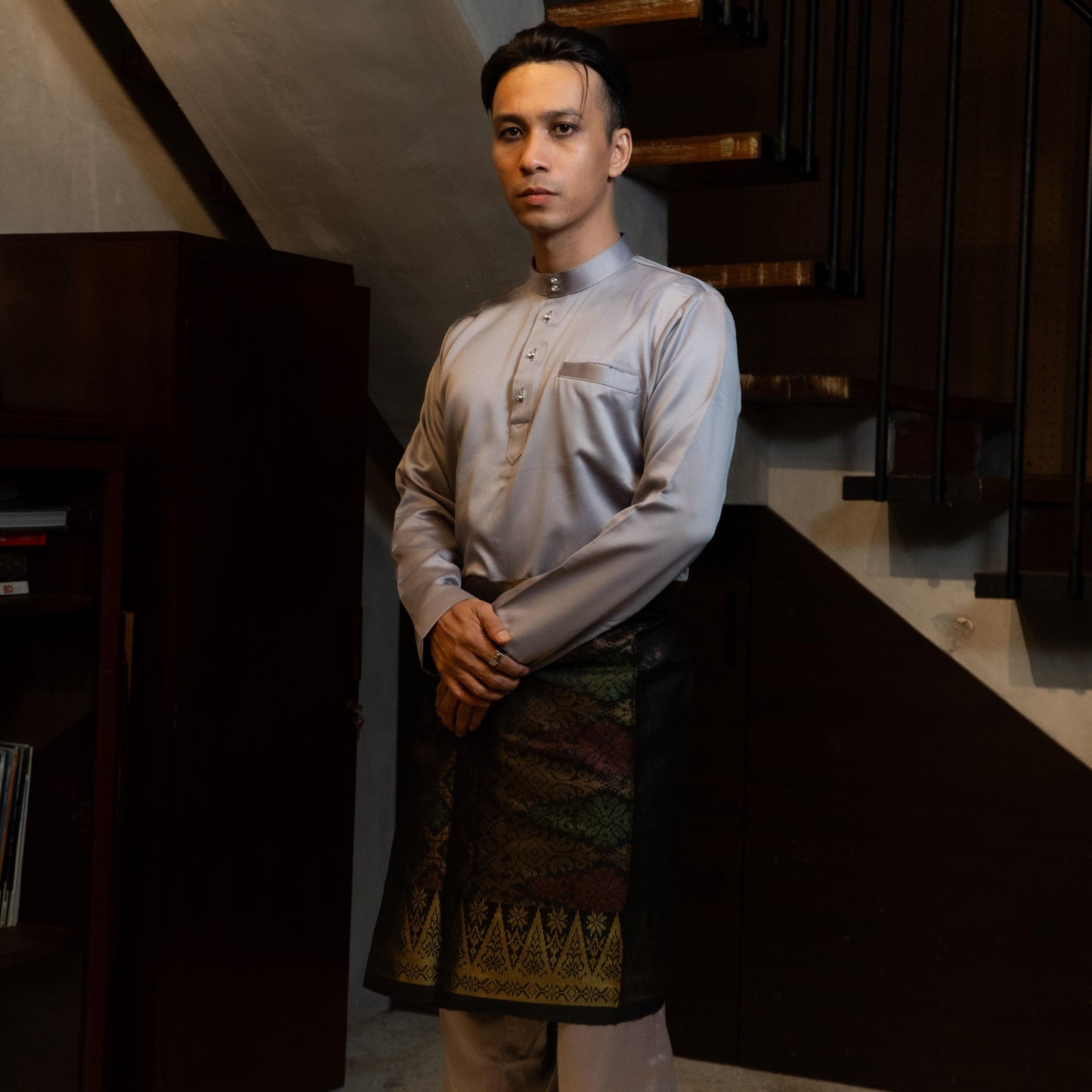 Bentop Baju Melayu Slim Fit Dewasa dan Kanak-kanak [2] Fabric Satin Pocket Family set 1 Crystal butang