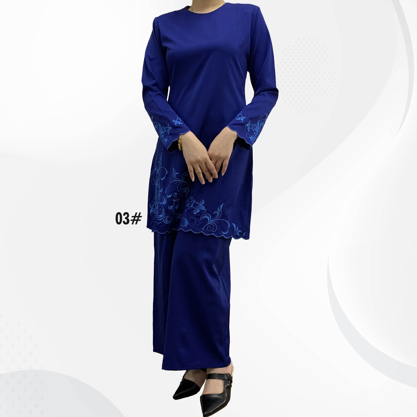 Bentop Baju Kurung Dewasa Modern Fit Series Premium [3] Cotton Mix Satin Fabric Set Wanita
