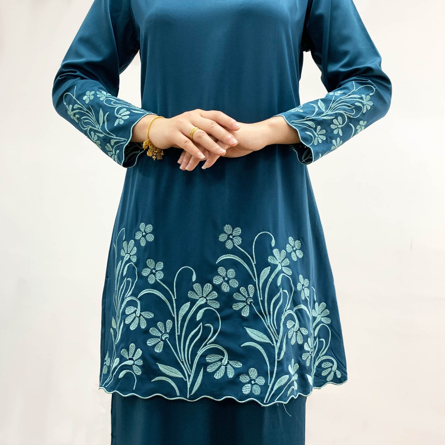 Bentop Baju Kurung Dewasa Modern Fit Series Premium [3] Cotton Mix Satin Fabric Set Wanita