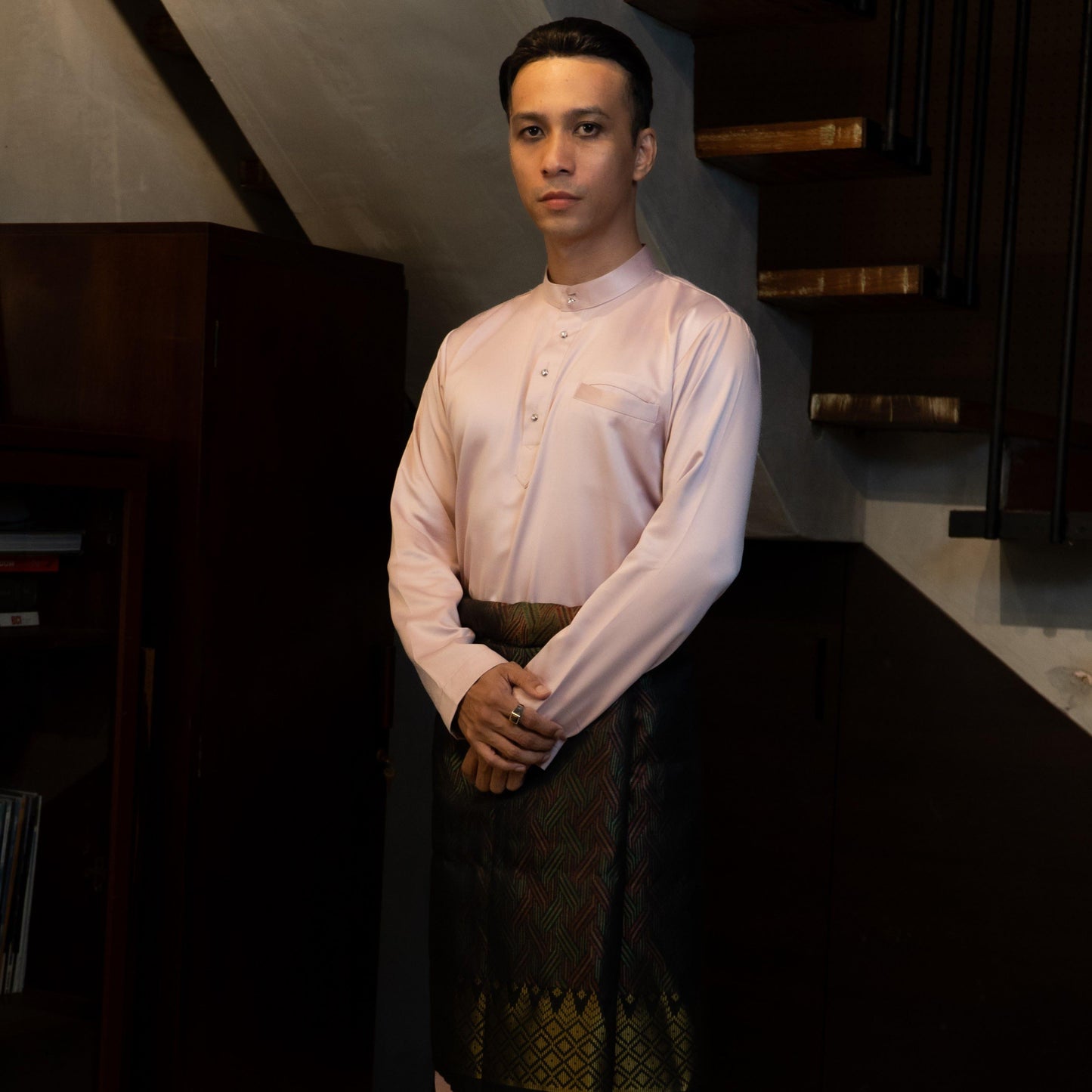 Bentop Baju Melayu Slim Fit Dewasa dan Kanak-kanak [2] Fabric Satin Pocket Family set 1 Crystal butang