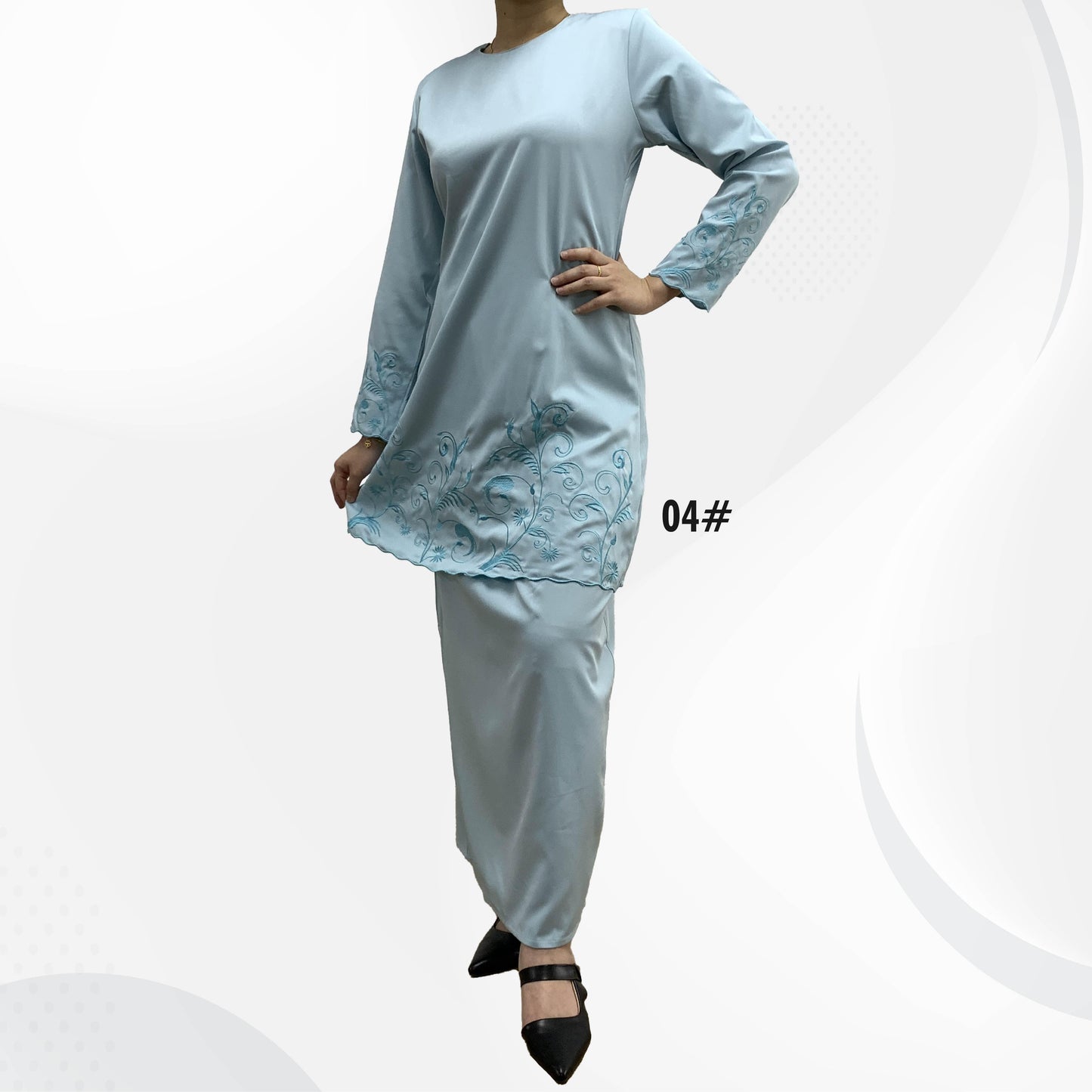 Bentop Baju Kurung Dewasa Modern Fit Series Premium [3] Cotton Mix Satin Fabric Set Wanita