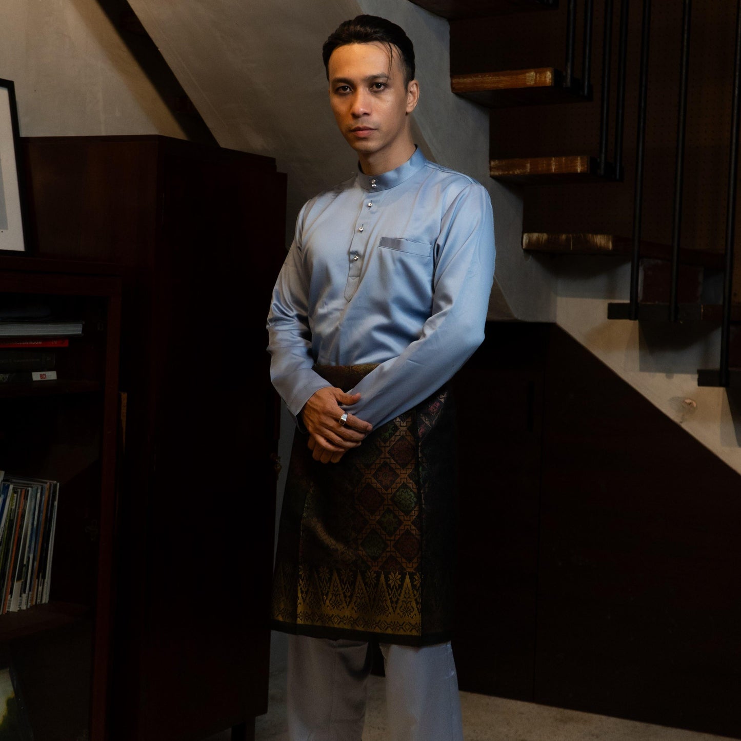 Bentop Baju Melayu Slim Fit Dewasa dan Kanak-kanak [2] Fabric Satin Pocket Family set 1 Crystal butang