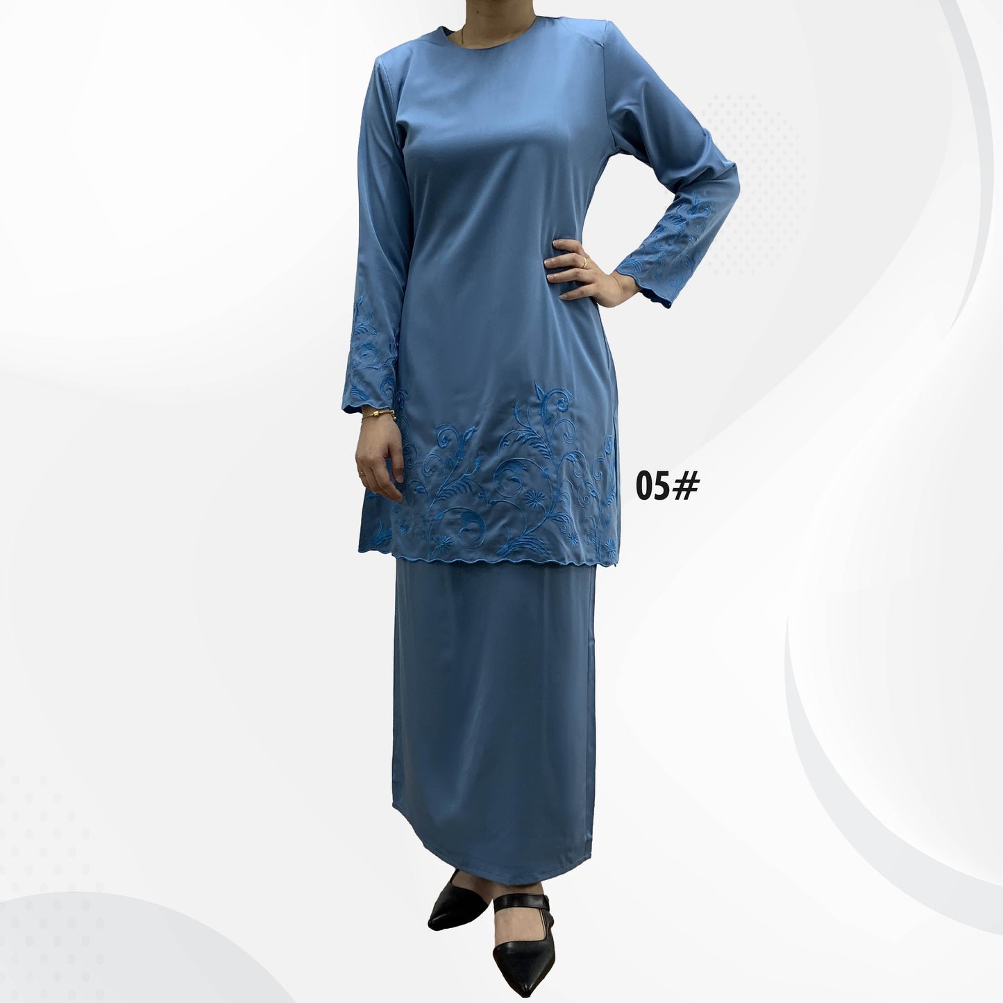 Bentop Baju Kurung Dewasa Modern Fit Series Premium [3] Cotton Mix Satin Fabric Set Wanita