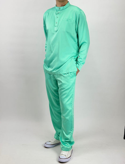 Bentop Baju Melayu Modern Fit - MintGreen