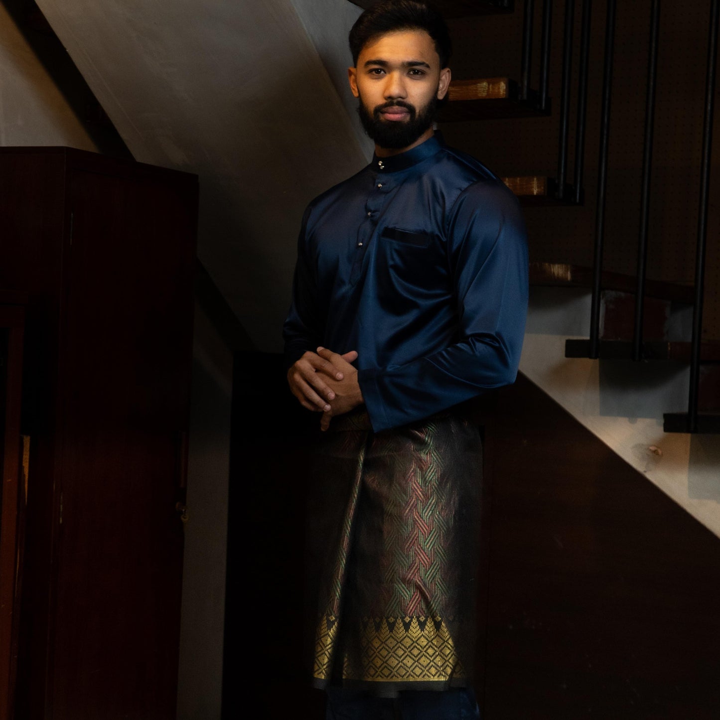 Bentop Baju Melayu Dewasa Modern Fit Series [1] Fabric Pocket Satin Matte Couple set 1 Kain