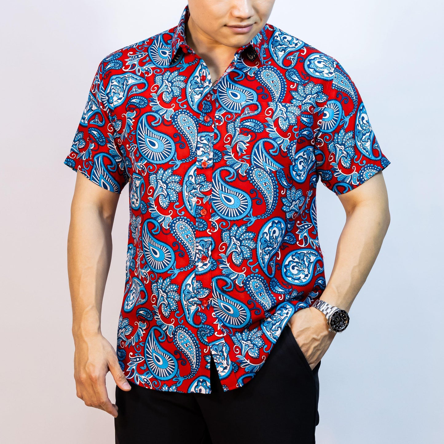 BENTOP Batik Modern Slim Fit Series [2] Baju Kemeja design Lengan Pendek Modern Floral Batik Short Sleeve