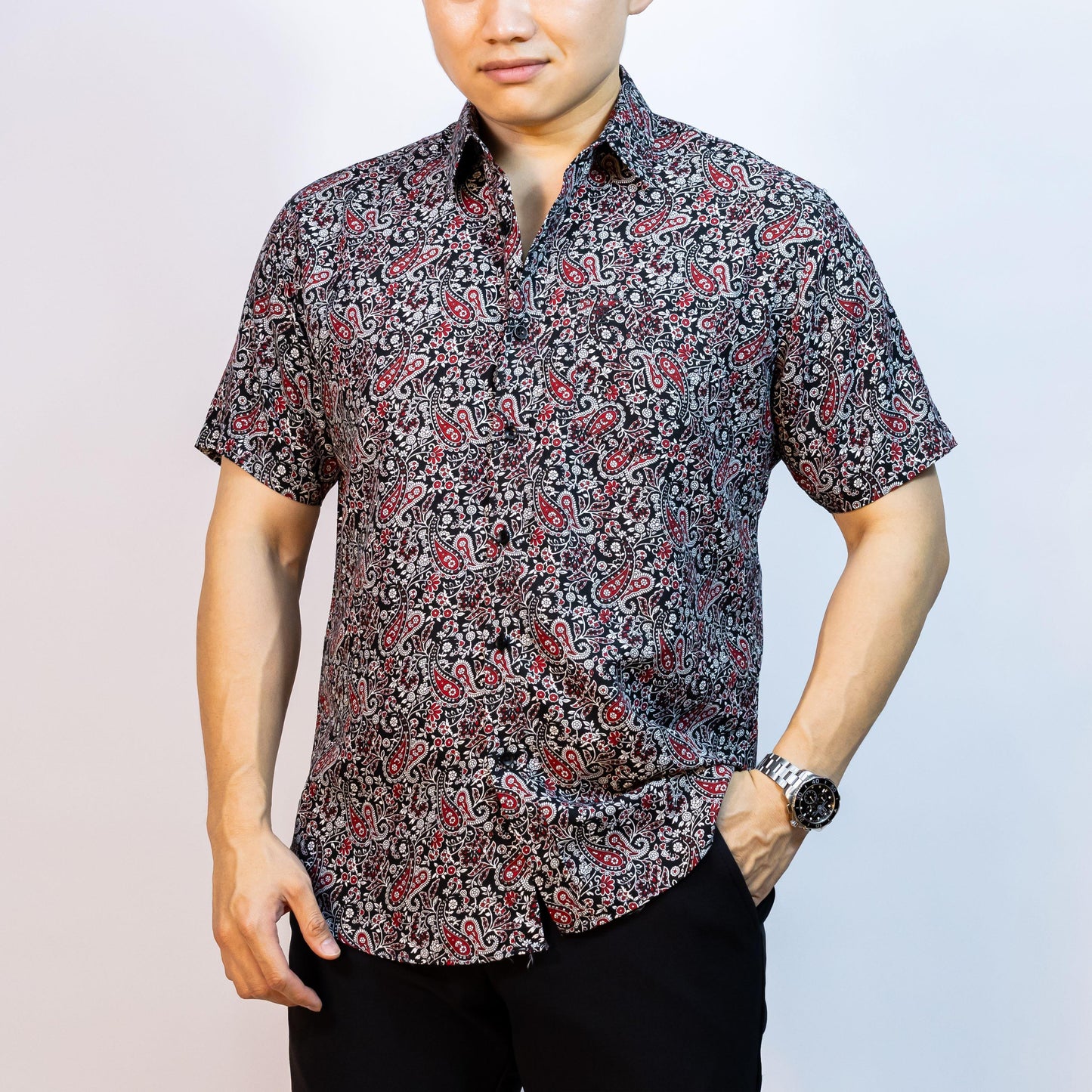 BENTOP Batik Modern Slim Fit Series [2] Baju Kemeja design Lengan Pendek Modern Floral Batik Short Sleeve