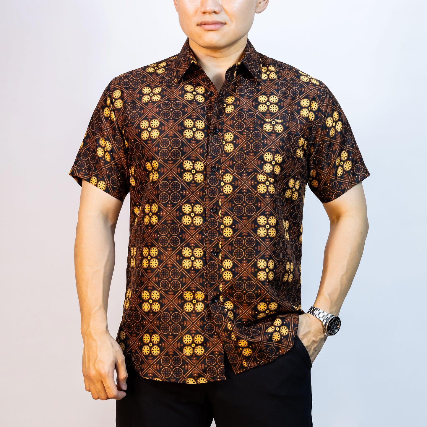 BENTOP Batik Modern Slim Fit Series [2] Baju Kemeja design Lengan Pendek Modern Floral Batik Short Sleeve