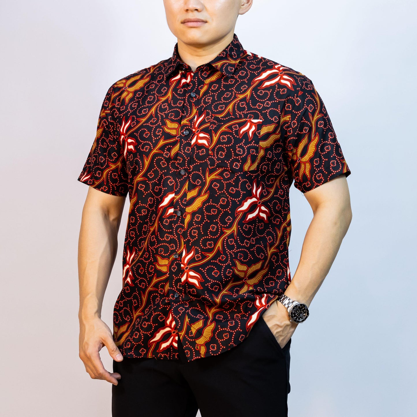 BENTOP Batik Modern Slim Fit Series [2] Baju Kemeja design Lengan Pendek Modern Floral Batik Short Sleeve