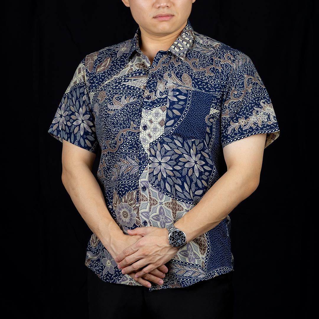BENTOP Batik Modern Slim Fit Series [1] Baju Kemeja design lengan pendek Modern Floral Batik Short Sleeve