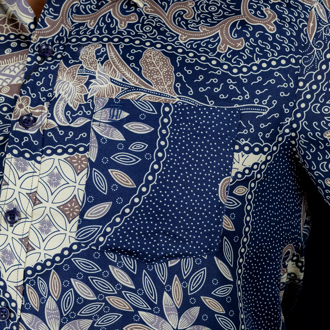 BENTOP Batik Modern Slim Fit Series [1] Baju Kemeja design lengan pendek Modern Floral Batik Short Sleeve