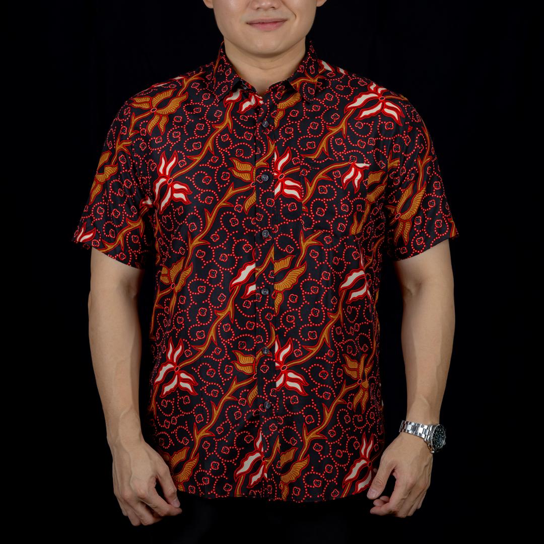BENTOP Batik Modern Slim Fit Series [1] Baju Kemeja design lengan pendek Modern Floral Batik Short Sleeve