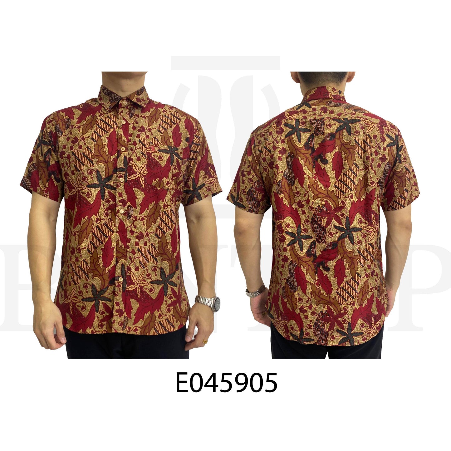 BENTOP Batik Modern Slim Fit Series [1] Baju Kemeja design lengan pendek Modern Floral Batik Short Sleeve