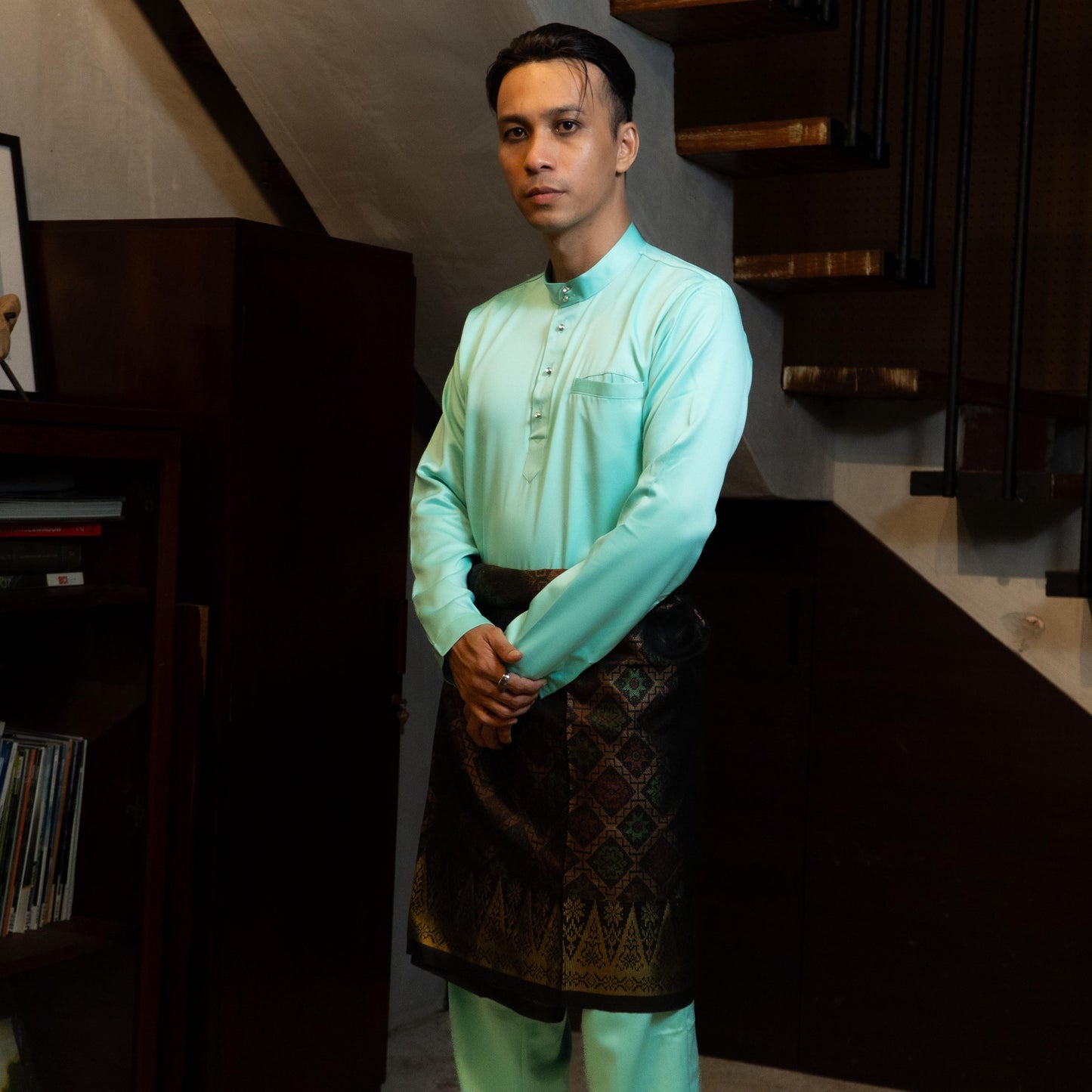 Bentop Baju Melayu Slim Fit Dewasa dan Kanak-kanak [2] Fabric Satin Pocket Family set 1 Crystal butang