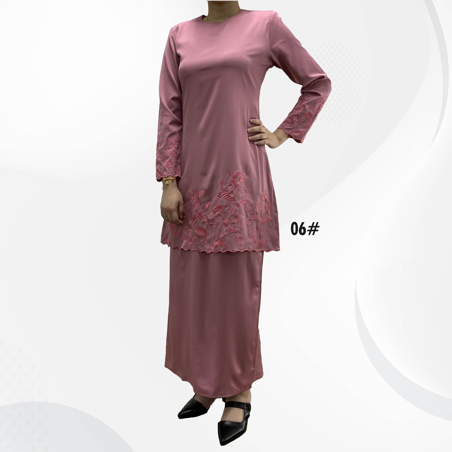 Bentop Baju Kurung Dewasa Modern Fit Series Premium [3] Cotton Mix Satin Fabric Set Wanita