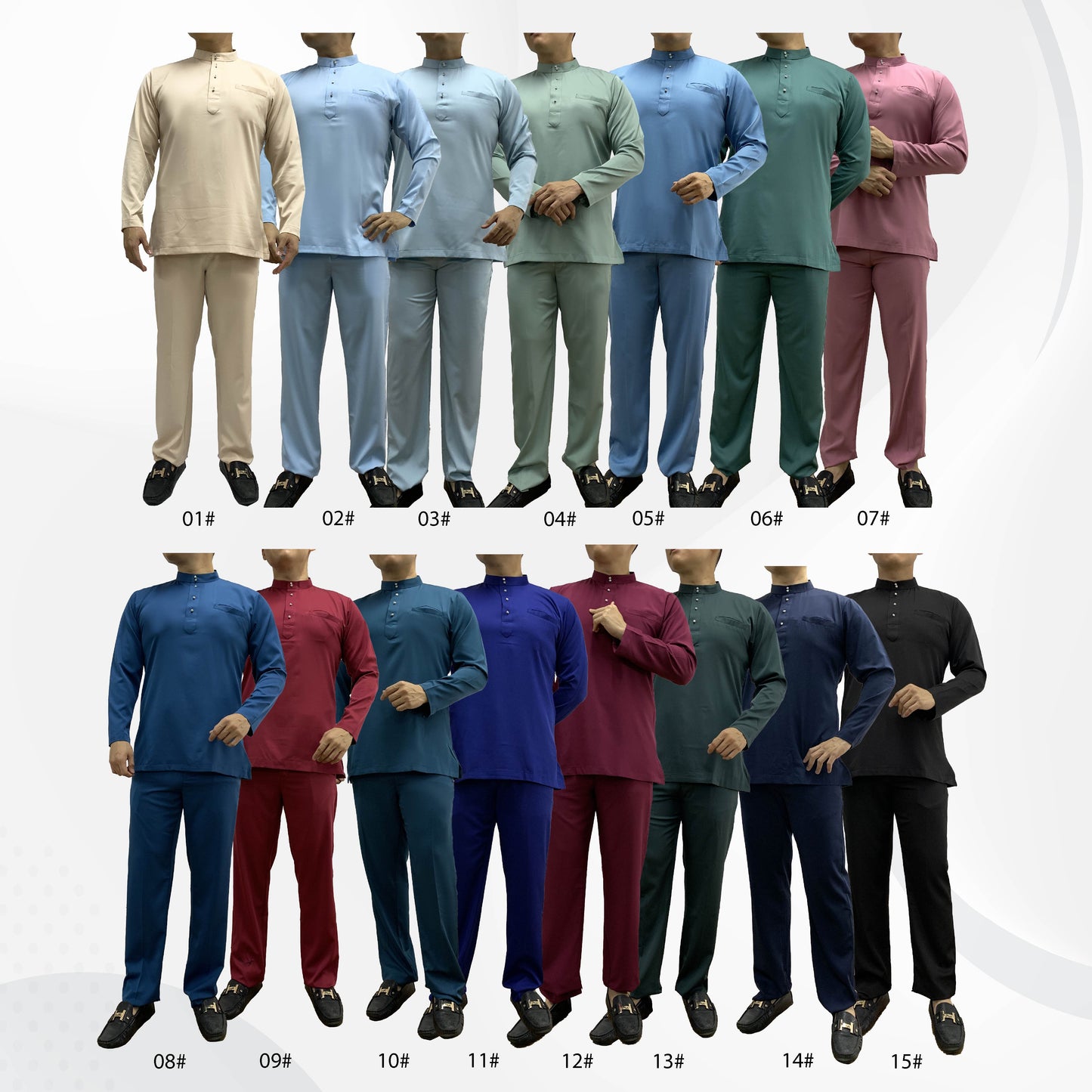 Bentop Baju Melayu Dewasa Pocket #01-#07 Series Cotton Drill Modern Fit