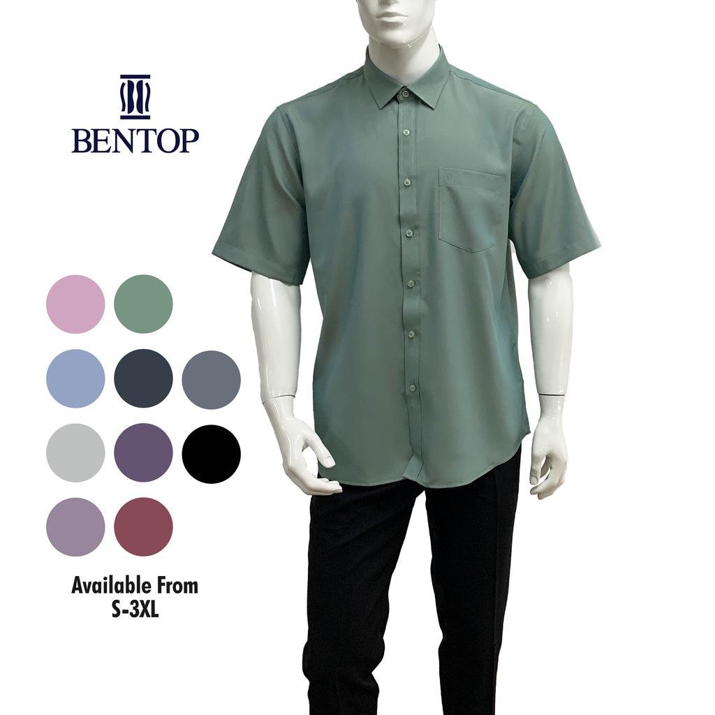 80376 Bentop Short Sleeve Office Wear Baju Lengan Pendek Kemeja Pendek Lelaki