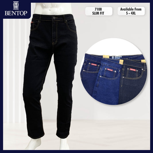 7108 Bentop Slim Fit Men's Jeans Pant For Men Jeans Panjang Lelaki