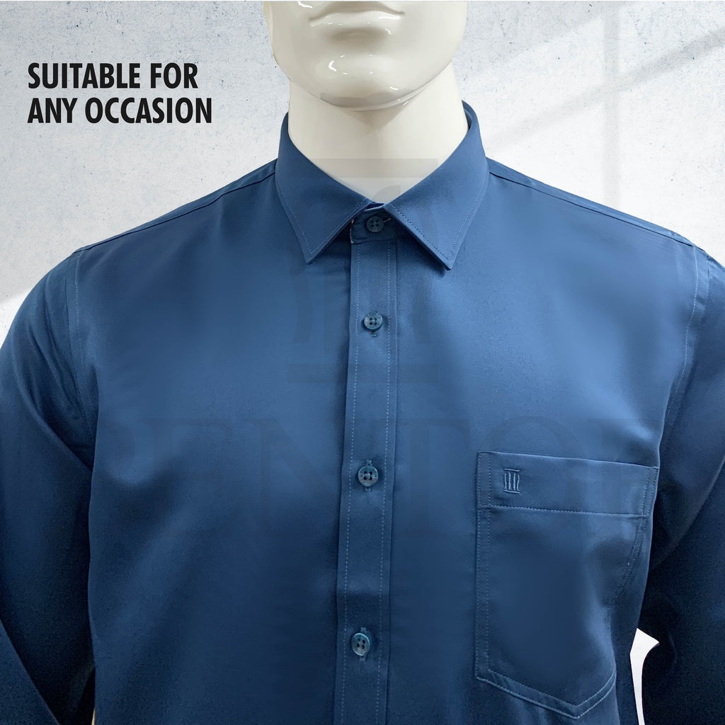 80363 Men Formal Button Smart Casual Long Sleeve Slim Fit Kemeja Suit Shirt Formal Shirt Baju Lengan Panjang