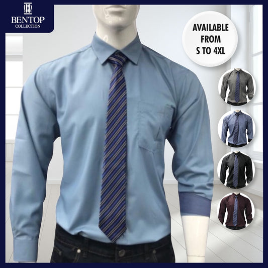 90562 Bentop Casual Wear Men Long Sleeve Regular Fit Kemeja Lelaki Lengan Panjang Baju Lelaki