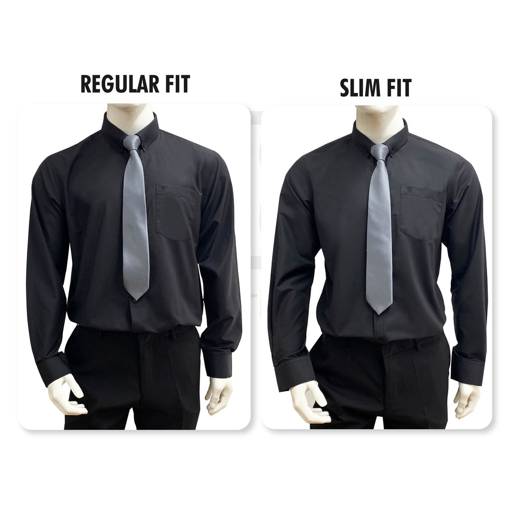 Bentop Black Plain Formal Casual Shirts Men Boys Long Sleeve Plain Baju Hitam Lelaki Baju Kemeja Lelaki