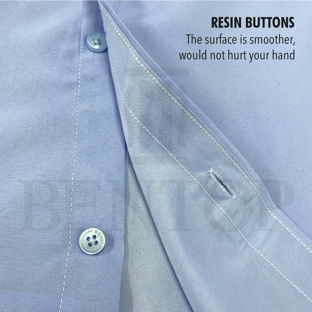 90597 Men Formal Button Smart Casual Long Sleeve Regular Fit Kemeja Suit Shirt