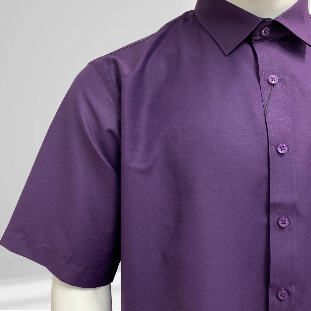 80375 Men Short Sleeve Shirt Smart Casual Button Buttoned Regular Fit Kemeja Suit Shirt Lengan Pendek