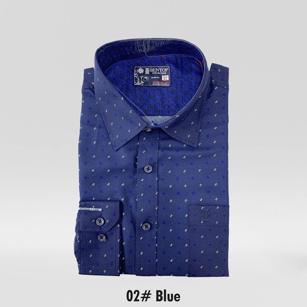 90587 Men Formal Button Smart Casual Long Sleeve Slim Fit Kemeja Suit Shirt