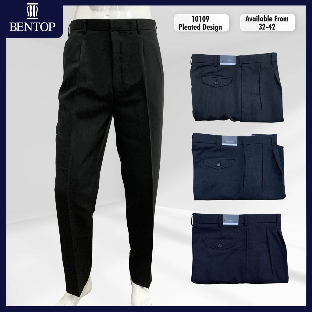 10109 Bentop Slack Office Slack Hitam Seluar Slack Lelaki Slack Men Casual Long Pants Slack Pleat Seluar Lelaki