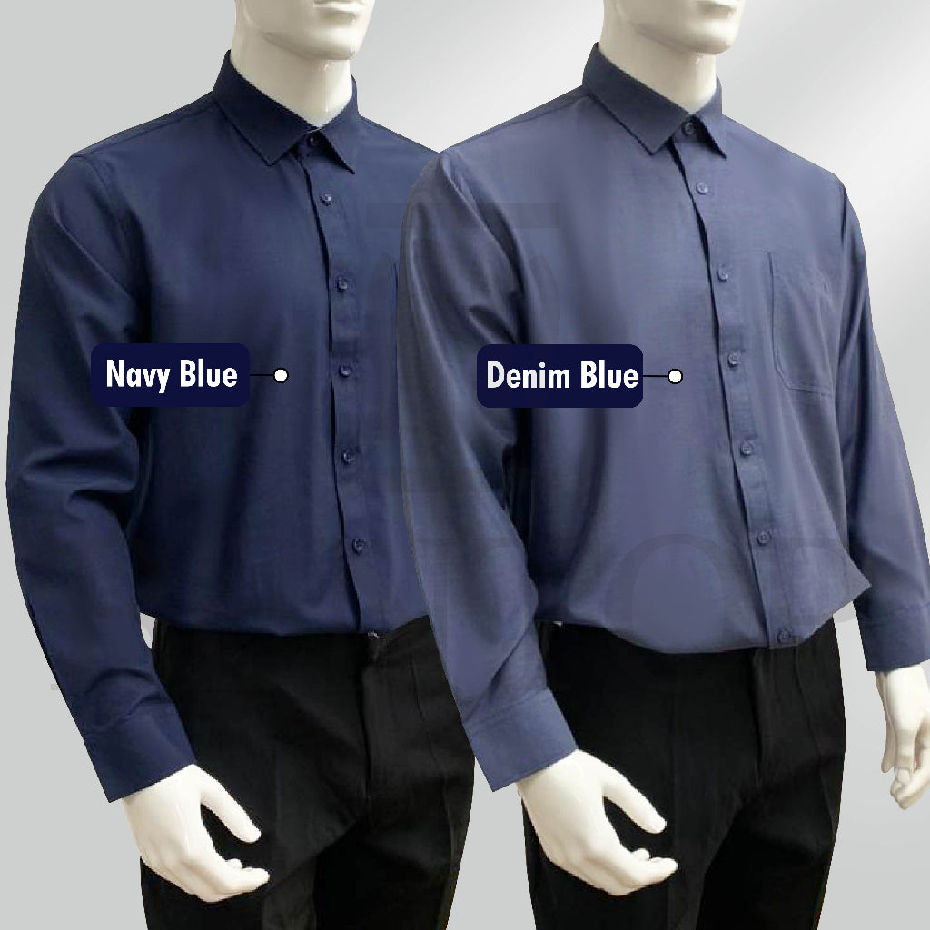 90603 Bentop Slim Fit Shirt Plain Shirt Office Wear Lengan Panjang Baju Kemeja Lelaki