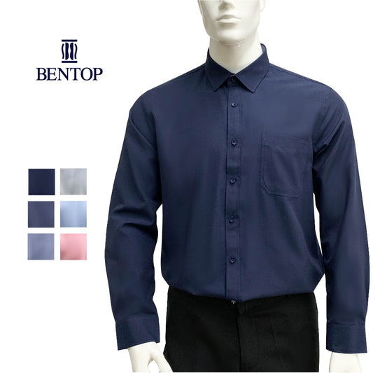 90603 Bentop Slim Fit Shirt Plain Shirt Office Wear Lengan Panjang Baju Kemeja Lelaki