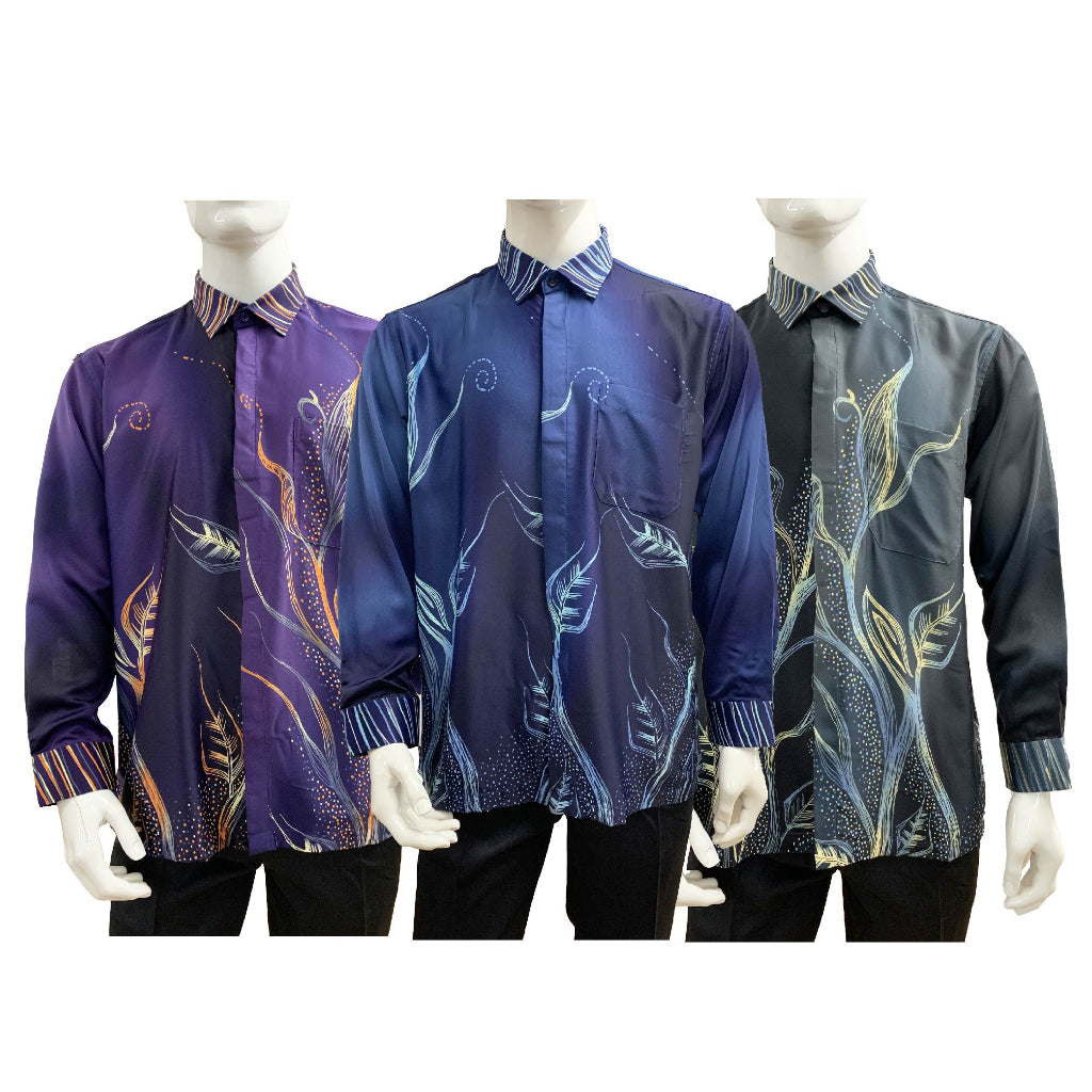 90618 Bentop Long Sleeve Batik Lelaki Baju Traditional Lelaki
