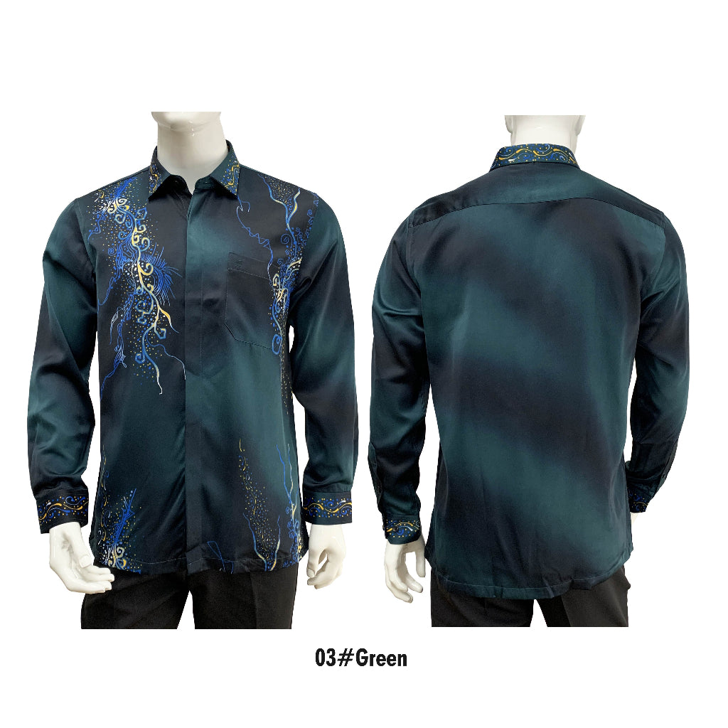 90654 (New Release) Bentop Baju Batik Kemeja Long Sleeve Baju Batik Lengan Panjang Slim Fit Cutting