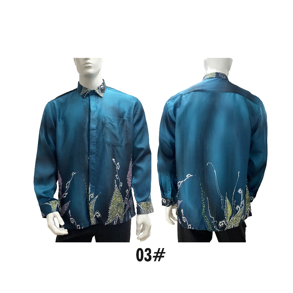 90625 Bentop Long Sleeve Regular Fit Batik Shirt Baju Batik Lengan Panjang Lelaki Office Wear