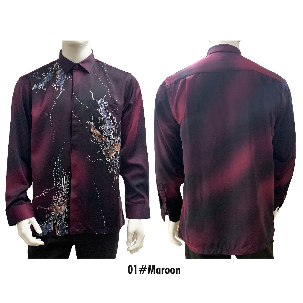 90626 Bentop Long Sleeve Regular Fit Batik Shirt Baju Batik Lengan Panjang Lelaki Office Wear