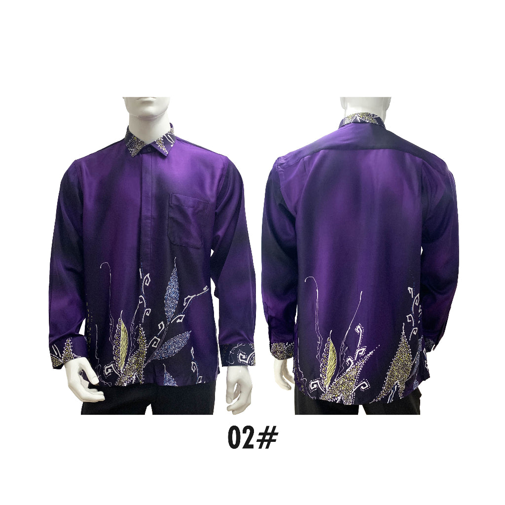 90625 Bentop Long Sleeve Regular Fit Batik Shirt Baju Batik Lengan Panjang Lelaki Office Wear