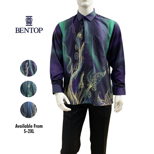 90617 Bentop Long Sleeve Batik Lelaki Baju Traditional Lelaki