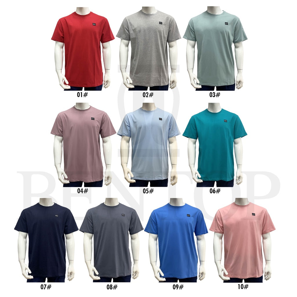 PT2048 ICE TECH Bentop Baju Tshirt Lelaki Short Sleeve Round Neck T-Shirt Lelaki Plain Colour Tshirt Lelaki