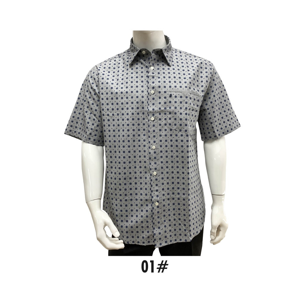 80338 Bentop Short Sleeve Floral Shirts Fashion Casual Baju Lelaki Regular Fit