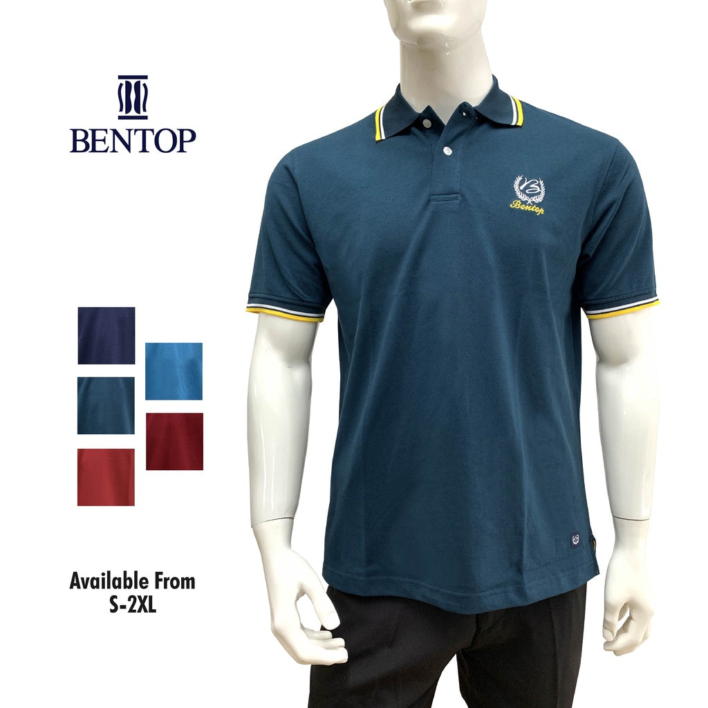 PT5091 Bentop Polo Tshirt Striped Plain T Shirt Polo T Collar Shirt Short Sleeve Baju Tshirt Lelaki tshirt Tshirt men