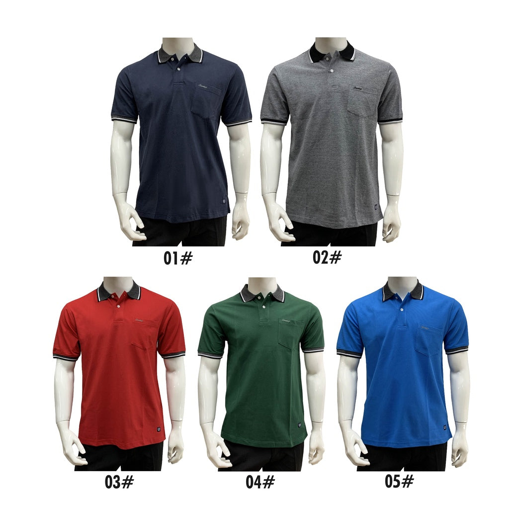 PT5092 Bentop Polo Tshirt Striped Plain T Shirt Polo T Collar Shirt Short Sleeve Baju Tshirt Lelaki tshirt Tshirt men
